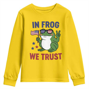 In Frog We Trust Youth Sweatshirt Patriotic Portland Frogs Protest TS02 Daisy Print Your Wear