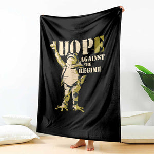 Stencil Protest Frog Throw Blanket Hope Against the Regime Portland Inflatable Resistance TS02 Print Your Wear