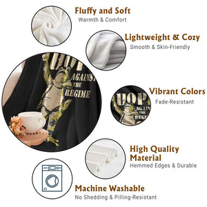 Stencil Protest Frog Throw Blanket Hope Against the Regime Portland Inflatable Resistance TS02 Print Your Wear