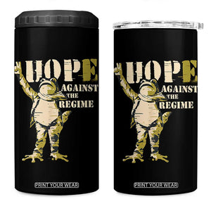 Stencil Protest Frog 4 in 1 Can Cooler Tumbler Hope Against the Regime Portland Inflatable Resistance TS02 One Size: 16 oz Black Print Your Wear