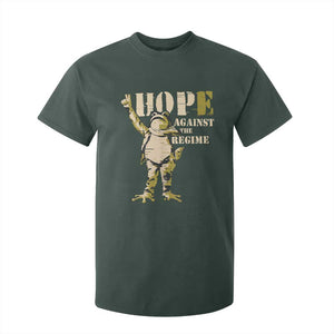 Stencil Protest Frog T Shirt For Kid Hope Against the Regime Portland Inflatable Resistance TS02 Dark Forest Green Print Your Wear