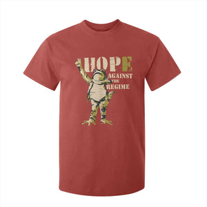 Stencil Protest Frog T Shirt For Kid Hope Against the Regime Portland Inflatable Resistance TS02 Red Print Your Wear