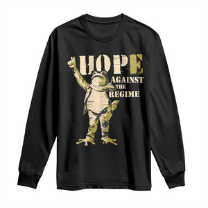 Stencil Protest Frog Long Sleeve Shirt Hope Against the Regime Portland Inflatable Resistance TS02 Black Print Your Wear