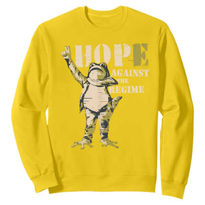 Stencil Protest Frog Sweatshirt Hope Against the Regime Portland Inflatable Resistance TS02 Daisy Print Your Wear