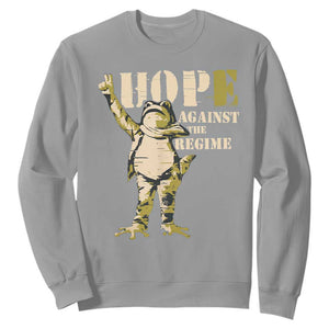 Stencil Protest Frog Sweatshirt Hope Against the Regime Portland Inflatable Resistance TS02 Sport Gray Print Your Wear