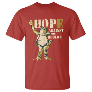 Stencil Protest Frog T Shirt Hope Against the Regime Portland Inflatable Resistance TS02 Red Print Your Wear