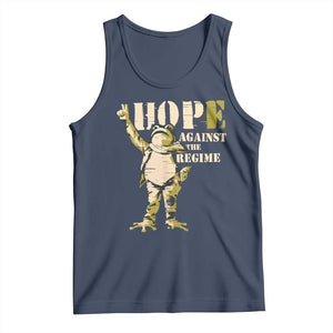 Stencil Protest Frog Tank Top Hope Against the Regime Portland Inflatable Resistance TS02 Navy Print Your Wear
