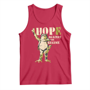 Stencil Protest Frog Tank Top Hope Against the Regime Portland Inflatable Resistance TS02 Red Print Your Wear