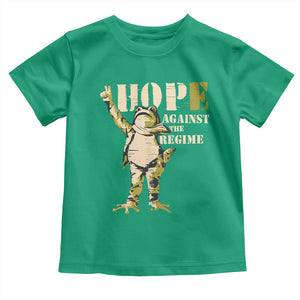 Stencil Protest Frog Toddler T Shirt Hope Against the Regime Portland Inflatable Resistance TS02 Irish Green Print Your Wear
