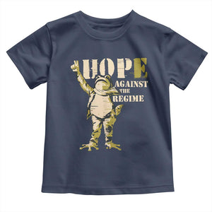 Stencil Protest Frog Toddler T Shirt Hope Against the Regime Portland Inflatable Resistance TS02 Navy Print Your Wear
