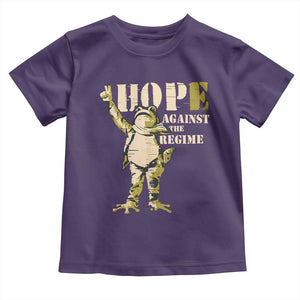 Stencil Protest Frog Toddler T Shirt Hope Against the Regime Portland Inflatable Resistance TS02 Purple Print Your Wear