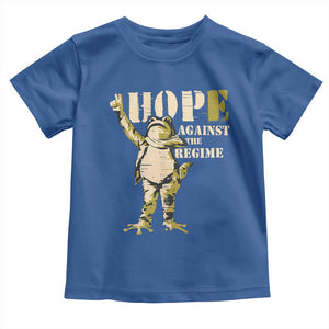 Stencil Protest Frog Toddler T Shirt Hope Against the Regime Portland Inflatable Resistance TS02 Royal Blue Print Your Wear