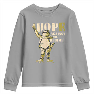 Stencil Protest Frog Youth Sweatshirt Hope Against the Regime Portland Inflatable Resistance TS02 Sport Gray Print Your Wear
