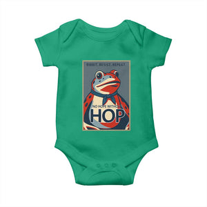 No Hope Without Hop Baby Onesie Ribbit Resist Repeat Resistance Frog Protest Pop Art Graphic TS02 Irish Green Print Your Wear