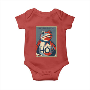No Hope Without Hop Baby Onesie Ribbit Resist Repeat Resistance Frog Protest Pop Art Graphic TS02 Red Print Your Wear
