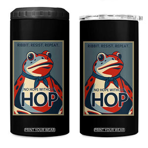 No Hope Without Hop 4 in 1 Can Cooler Tumbler Ribbit Resist Repeat Resistance Frog Protest Pop Art Graphic TS02 One Size: 16 oz Black Print Your Wear