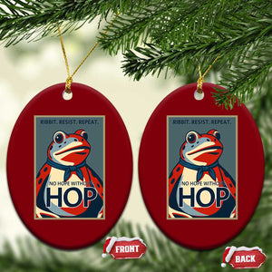 No Hope Without Hop Ceramic Ornament Ribbit Resist Repeat Resistance Frog Protest Pop Art Graphic TS02 Print Your Wear