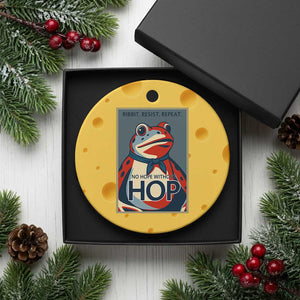 No Hope Without Hop Ceramic Ornament Ribbit Resist Repeat Resistance Frog Protest Pop Art Graphic TS02 1pc Yellow Cheese Print Your Wear