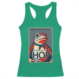 No Hope Without Hop Racerback Tank Top Ribbit Resist Repeat Resistance Frog Protest Pop Art Graphic TS02 Irish Green Print Your Wear
