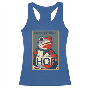 No Hope Without Hop Racerback Tank Top Ribbit Resist Repeat Resistance Frog Protest Pop Art Graphic TS02 Royal Blue Print Your Wear