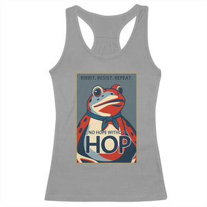 No Hope Without Hop Racerback Tank Top Ribbit Resist Repeat Resistance Frog Protest Pop Art Graphic TS02 Sport Gray Print Your Wear