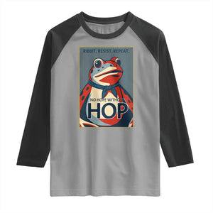 No Hope Without Hop Raglan Shirt Ribbit Resist Repeat Resistance Frog Protest Pop Art Graphic TS02 Sport Gray Black Print Your Wear