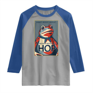 No Hope Without Hop Raglan Shirt Ribbit Resist Repeat Resistance Frog Protest Pop Art Graphic TS02 Sport Gray Royal Print Your Wear