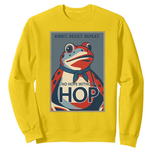 No Hope Without Hop Sweatshirt Ribbit Resist Repeat Resistance Frog Protest Pop Art Graphic TS02 Daisy Print Your Wear