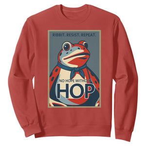 No Hope Without Hop Sweatshirt Ribbit Resist Repeat Resistance Frog Protest Pop Art Graphic TS02 Red Print Your Wear