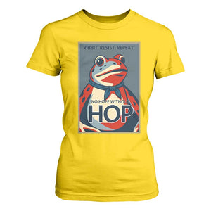 No Hope Without Hop T Shirt For Women Ribbit Resist Repeat Resistance Frog Protest Pop Art Graphic TS02 Daisy Print Your Wear