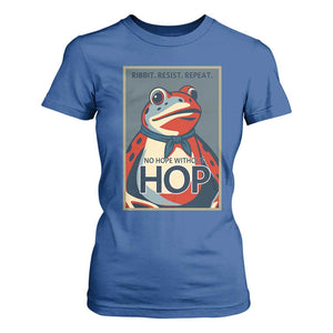 No Hope Without Hop T Shirt For Women Ribbit Resist Repeat Resistance Frog Protest Pop Art Graphic TS02 Royal Blue Print Your Wear