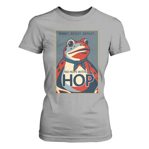 No Hope Without Hop T Shirt For Women Ribbit Resist Repeat Resistance Frog Protest Pop Art Graphic TS02 Sport Gray Print Your Wear