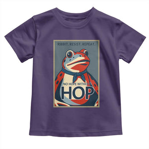No Hope Without Hop Toddler T Shirt Ribbit Resist Repeat Resistance Frog Protest Pop Art Graphic TS02 Purple Print Your Wear