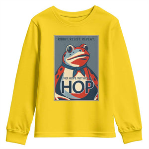 No Hope Without Hop Youth Sweatshirt Ribbit Resist Repeat Resistance Frog Protest Pop Art Graphic TS02 Daisy Print Your Wear