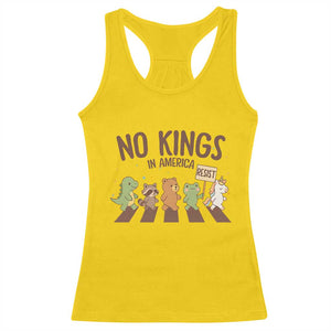 No Kings in America Racerback Tank Top Resist Protest Cute Animal Resistance March TS02 Daisy Print Your Wear