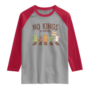 No Kings in America Raglan Shirt Resist Protest Cute Animal Resistance March TS02 Sport Gray Red Print Your Wear