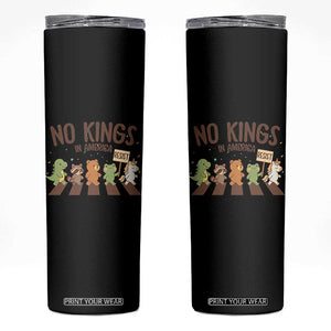 No Kings in America Skinny Tumbler Resist Protest Cute Animal Resistance March TS02 Black Print Your Wear