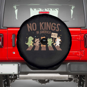No Kings in America Spare Tire Cover Resist Protest Cute Animal Resistance March TS02 Black Print Your Wear