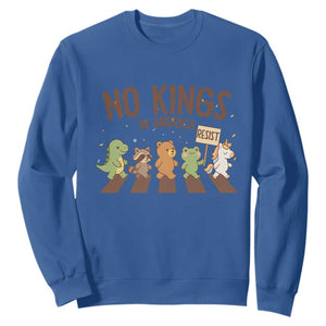 No Kings in America Sweatshirt Resist Protest Cute Animal Resistance March TS02 Royal Blue Print Your Wear