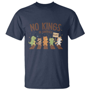 No Kings in America T Shirt Resist Protest Cute Animal Resistance March TS02 Navy Print Your Wear