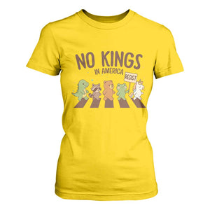No Kings in America T Shirt For Women Resist Protest Cute Animal Resistance March TS02 Daisy Print Your Wear