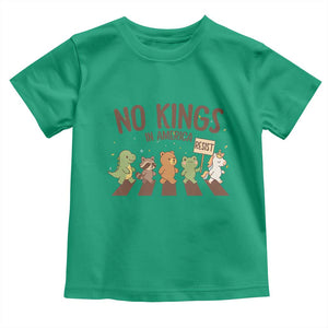 No Kings in America Toddler T Shirt Resist Protest Cute Animal Resistance March TS02 Irish Green Print Your Wear