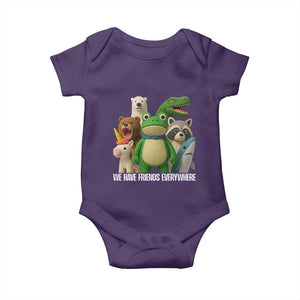 United Mascots Protest Baby Onesie We Have Friends Everywhere TS02 Purple Print Your Wear