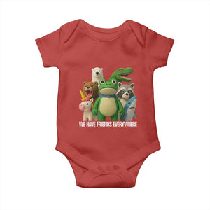 United Mascots Protest Baby Onesie We Have Friends Everywhere TS02 Red Print Your Wear