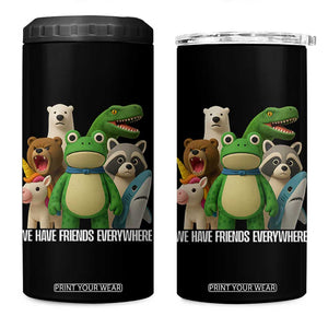 United Mascots Protest 4 in 1 Can Cooler Tumbler We Have Friends Everywhere TS02 One Size: 16 oz Black Print Your Wear