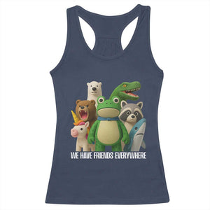 United Mascots Protest Racerback Tank Top We Have Friends Everywhere TS02 Navy Print Your Wear