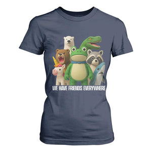United Mascots Protest T Shirt For Women We Have Friends Everywhere TS02 Navy Print Your Wear