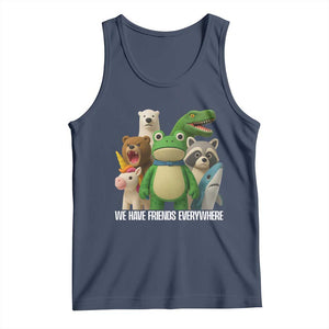 United Mascots Protest Tank Top We Have Friends Everywhere TS02 Navy Print Your Wear