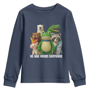 United Mascots Protest Youth Sweatshirt We Have Friends Everywhere TS02 Navy Print Your Wear