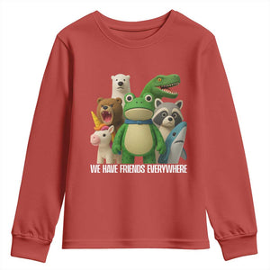 United Mascots Protest Youth Sweatshirt We Have Friends Everywhere TS02 Red Print Your Wear